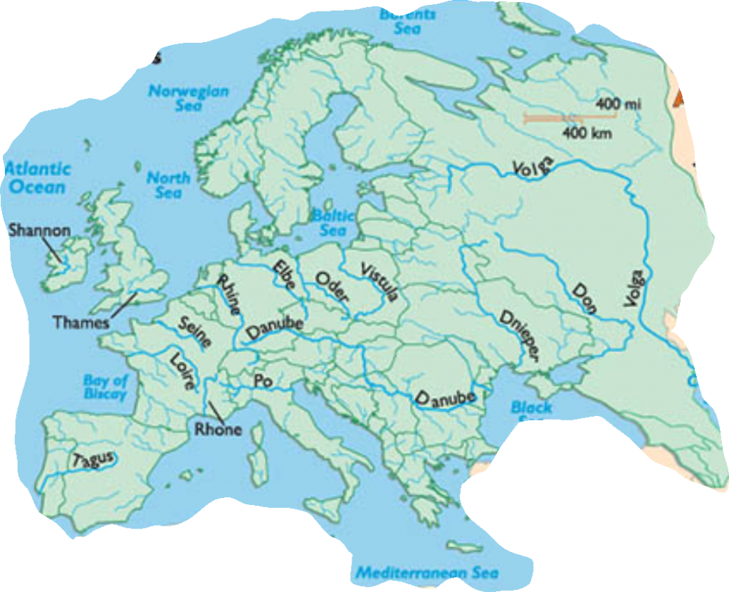 Landkarte Europa Mit Flüssen | Landkarte