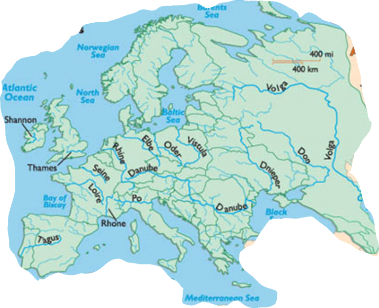 Europakarte Flüsse | StadtPlan