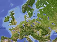 Satellitenbild der europäischen Länder