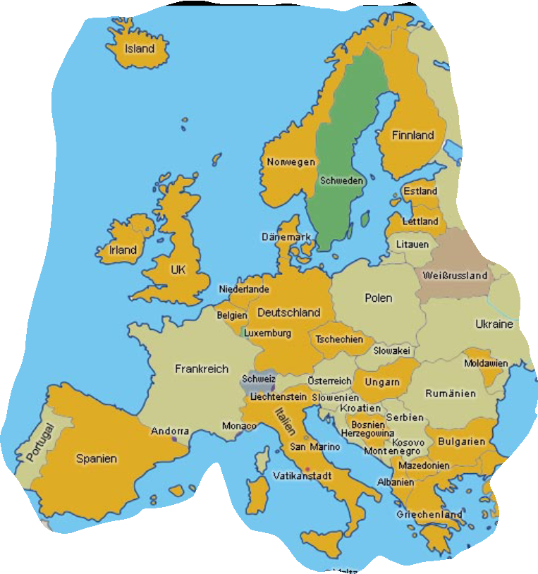 Europakarte mit Ländern